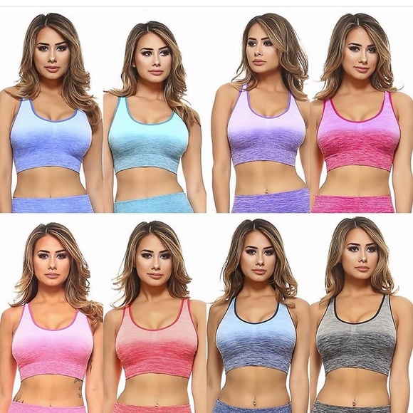 Yelete | Aqua Ombré Criss Cross Sports Bra - Picture 4 of 4